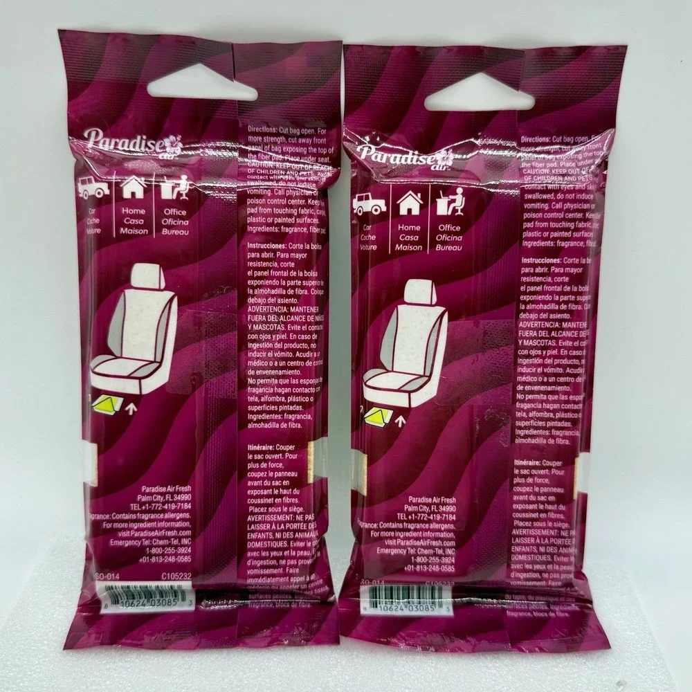 Paradise Super Organic Cran‎ Burst Scent Air Freshener Fragrance Stone Lot Of 2